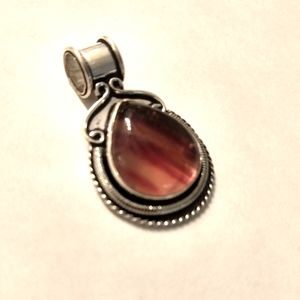 Brown fluorite pendant 925 made in India.